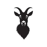 Simple Goat silhouette Style with white background vector
