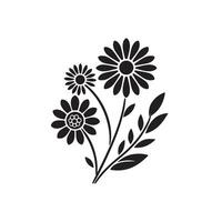 New Flower Silhouette Style with white background design vector