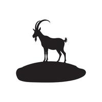 Simple Goat silhouette Style with white background tenplate vector