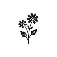 New Flower Silhouette Style with white background vector