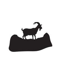 Simple Goat silhouette Style with design vector