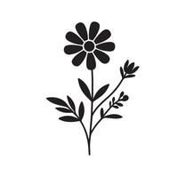 New Flower Silhouette Style with white vector