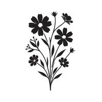 New Flower Silhouette Style with white background template vector