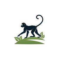 Creative simple Monkey silhouette with white background vector