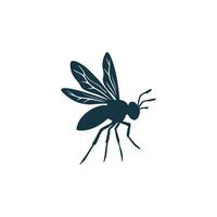 Simple Bee silhouette with white background vector