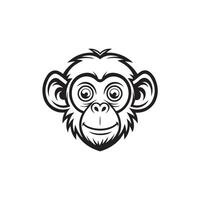 Creative simple Monkey Face silhouette Style with white background vector