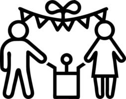 A family with a baby and a cake icon vector
