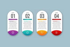 The Four Round Box for Business Step full color vector