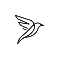 A single, uninterrupted line creating the silhouette of a bird with whimsical flourishes, blending artistry and modern design. vector