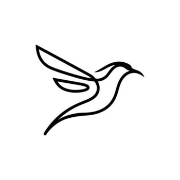 un sencillo pájaro silueta con limpio, suave líneas, enfatizando equilibrio y libertad en un moderno, despejado diseño. vector