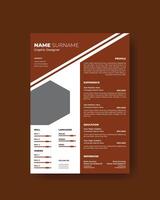 Professional Resume template with minimalist design vector
