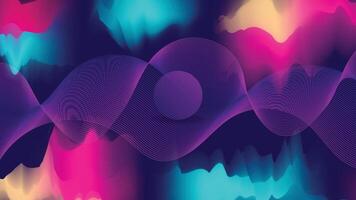 A Modern abstract image of wavy lines in colourful gradient mesh background vector