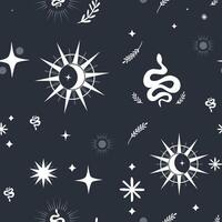 Magical pattern with esoterical mystical elements vector