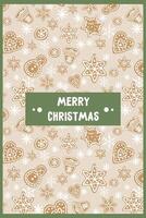 delicate new year christmas greeting card. template with cute elements for design vector