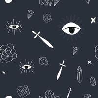 Magic pattern with esoterical mystical elements vector