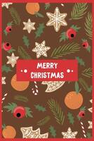new year christmas card on a brown background. template with cute elements for design vector