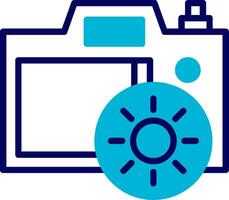 Camera Brightness Blue Mixed Icon vector