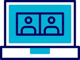 Online Meeting Blue Mixed Icon vector