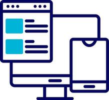 Responsive Web Design Blue Mixed Icon vector
