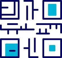 QR Code Blue Mixed Icon vector