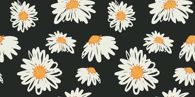 A delicate floral pattern featuring chamomiles. Perfect for paper, fabric, or digital projects. vector