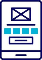 Low Fidelity Wireframe Blue Mixed Icon vector