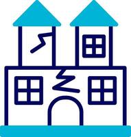 Ghost Castle Blue Mixed Icon vector