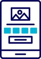 High Fidelity Wireframe Blue Mixed Icon vector