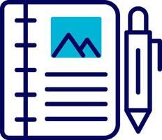 Diary Study Blue Mixed Icon vector