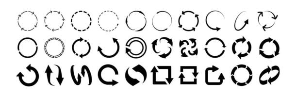 Circle arrow. Circular arrows, refresh and reload spinning icons, rotating symbols. Rotate arrow and redo process loading sign. set vector