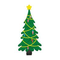 Festive decorated tree ready for holiday celebration in a joyful setting vector