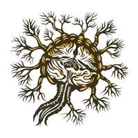 An illustration of nervous tissue in vintage style vector