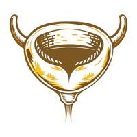 An illustration of bladder in vintage style vector