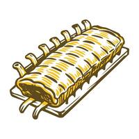A vintage illustration of cervical vertebrae vector