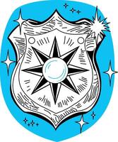 Sheriff badge illustration in vintage style vector