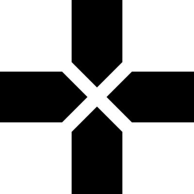 Simple flat minimalist divided cross