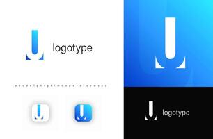 Abstract monogram letter U in negative space style with minimalistic cutout letter design. Perfect for technology, corporate branding, and modern app identity. Clean geometric logo vector