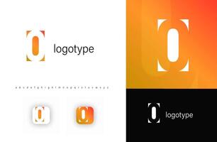 Abstract monogram letter O in negative space style with minimalistic cutout letter design. Perfect for technology, corporate branding, and modern app identity. Clean geometric logo vector