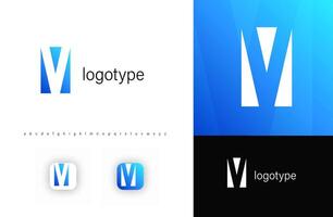 Abstract monogram letter V in negative space style with minimalistic cutout letter design. Perfect for technology, corporate branding, and modern app identity. Clean geometric logo vector