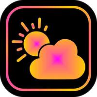 Sun Behind Small Cloud Icon Design vector