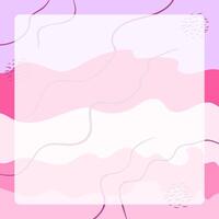 Abstract square background in pastel and vibrant colors with curved lines. Modern geometric Memphis texture. Stock illustration in minimalist simple doodle style vector