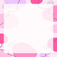 Abstract square background in pastel and vibrant colors with curved lines. Modern geometric Memphis texture. Stock illustration in minimalist simple doodle style vector
