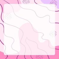 Modern Geometric Background with Curved Lines and Squares in Pastel and Bright Colors. Memphis Style Illustration vector