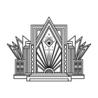 Art deco style building with a sunburst vector