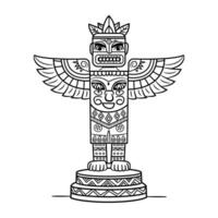 Totem of the aztec, illustration vector