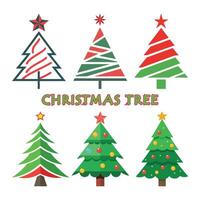 set of Christmas trees vector
