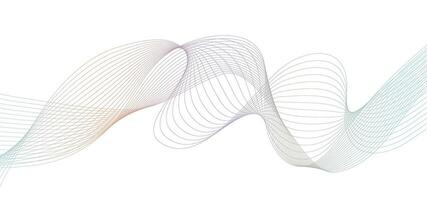 Wavy gradient multicolor lines with blend effect. Twisted Ribbon background, frequency soundwave curve ,Isolated wave swirl on white background. illustration vector