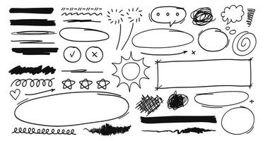 Scribble element collections included. brush, circle, bubble chat ,underline . illustration vector