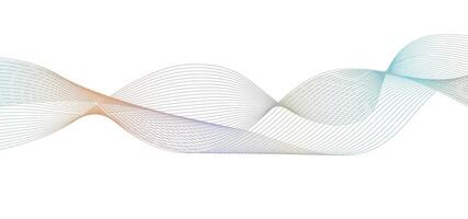 Undulate gradient line wavy on white background.Technology geometric data science illustration. Isolated wave swirl on white background. vector