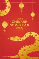 Chinese new year 2025 background year of the snake, Poster design. Chinese pattern with red and golden colors. Beautiful golden snake vector